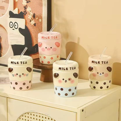 Boba Milk Tea Ceramic Mug