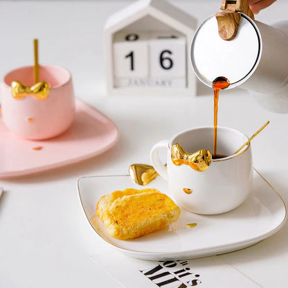 Kitty Bow Mug & Plate Set