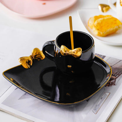 Kitty Bow Mug & Plate Set