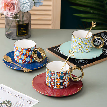European Style Mug -  Saucer & spoon