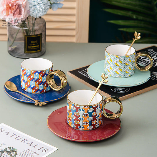 European Style Mug -  Saucer & spoon