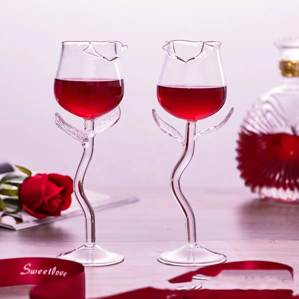 Rose Wine Glass