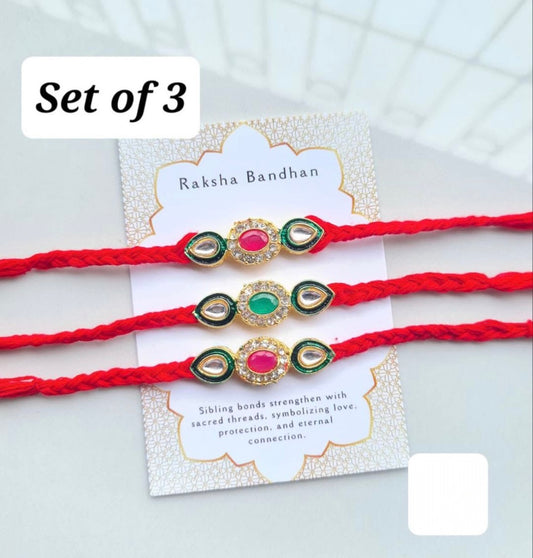 Kundan Rakhi (Pack Of 3)