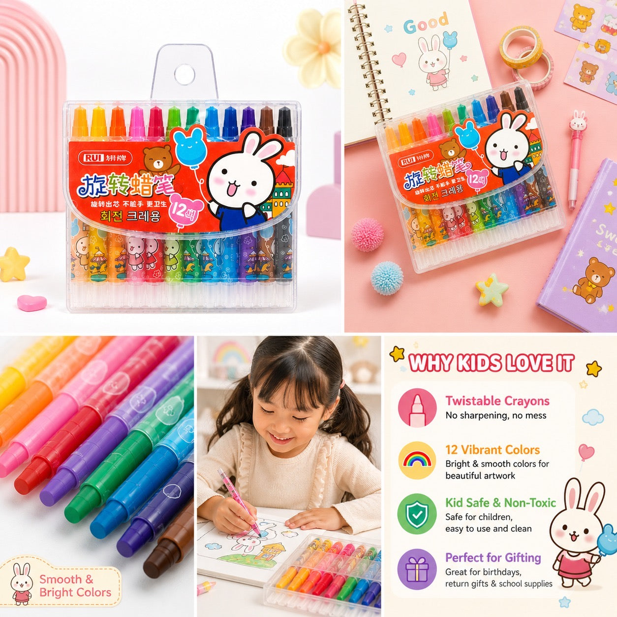 Twistable Crayons (Kawaii Edition)