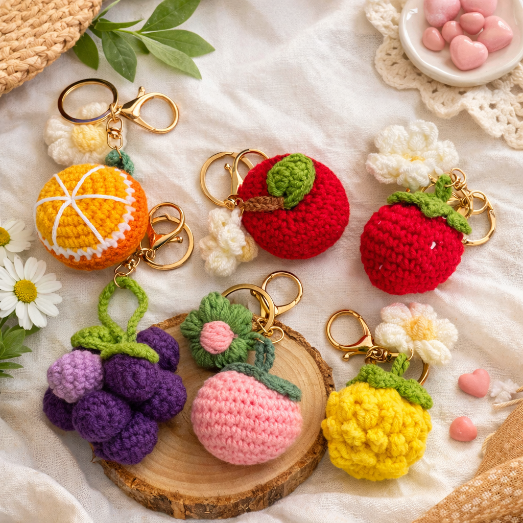 Crochet Fruit Keychain / Bag Hangings