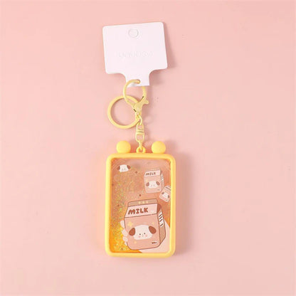 Kawaii Milk Carton Liquid Keycharm