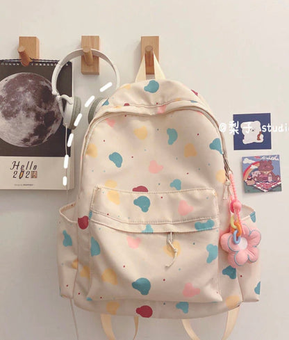 Korean Backpack With Flower Pendant