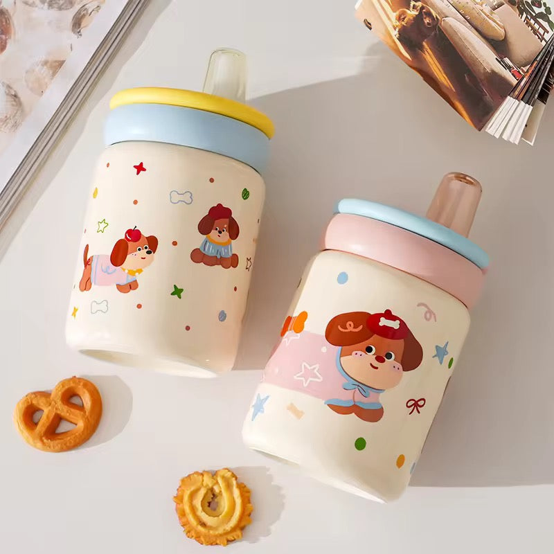Kawaii Puppy & Bear Ceramic Cup