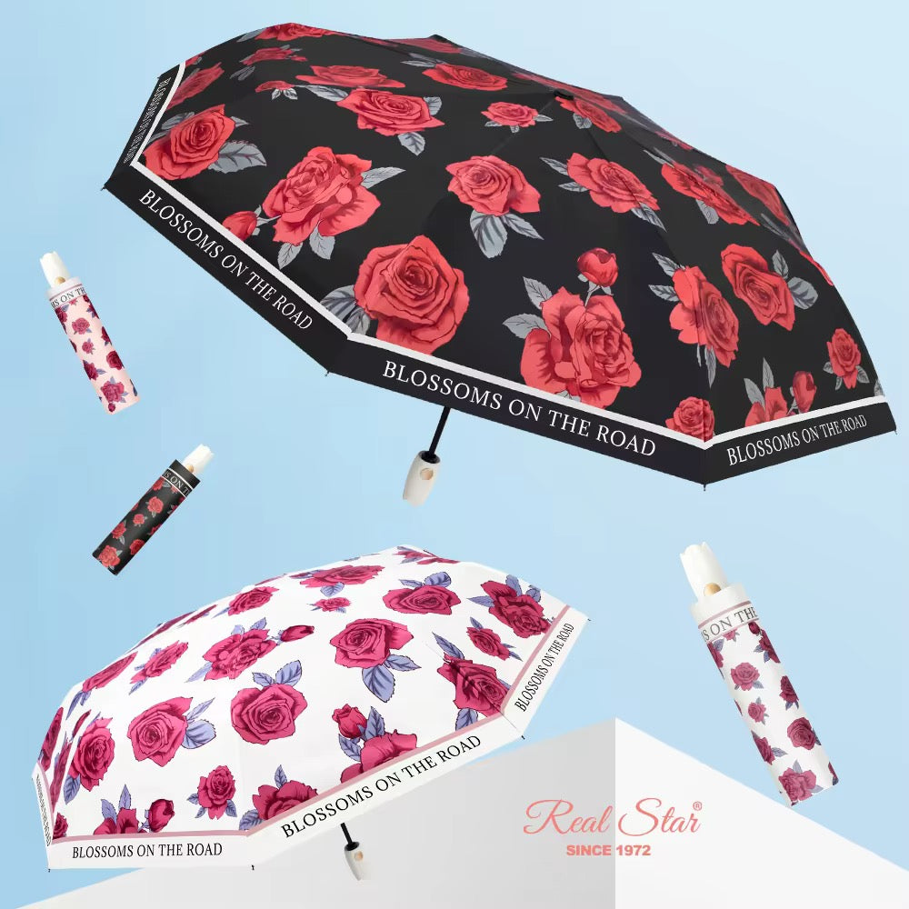 Blossoms on the road umbrella