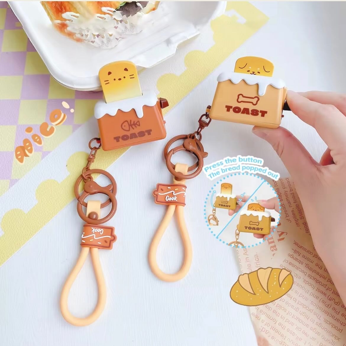 Bread Toast Keychain