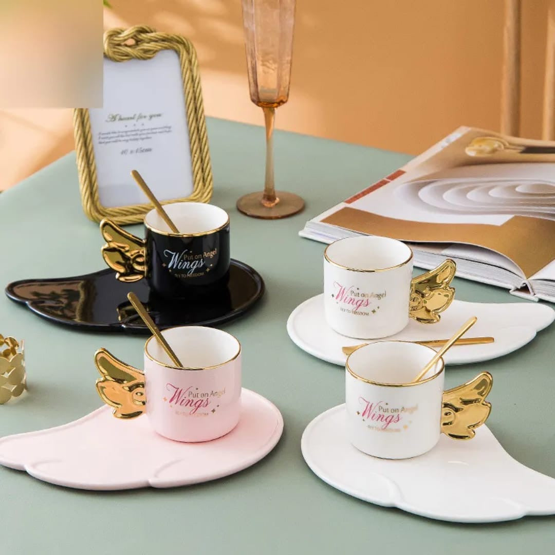 Angel Wings Cup & Saucer (Set of 2)
