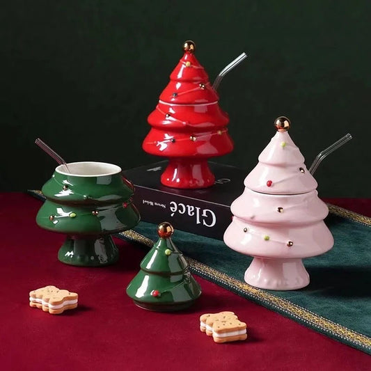 X-mas Tree Mug With Straw