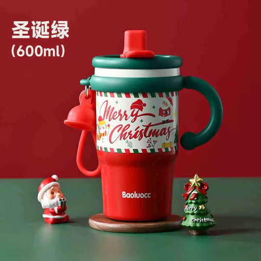 Christmas Double Nozzle Steel Tumbler