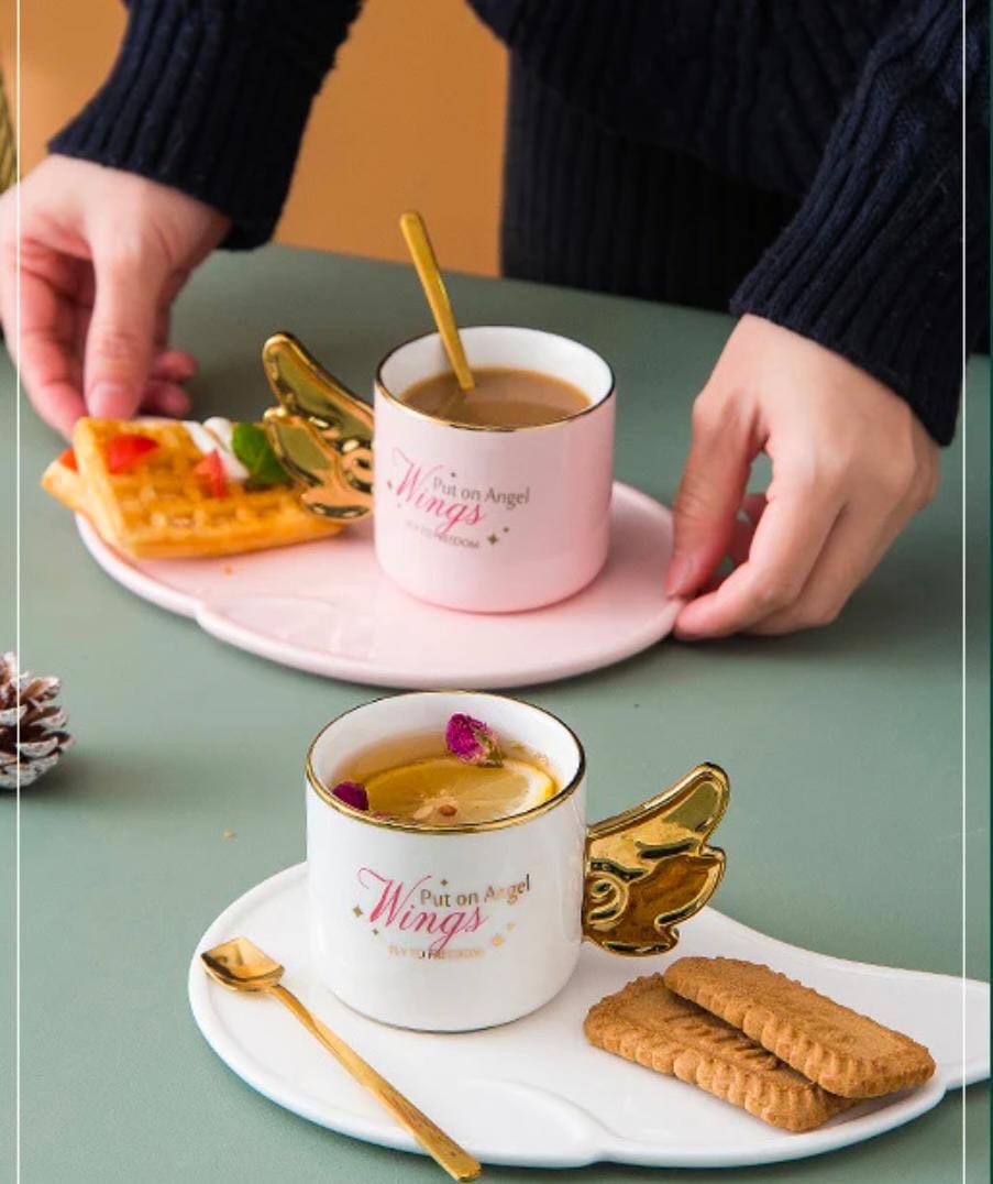 Angel Wings Cup & Saucer (Set of 2)