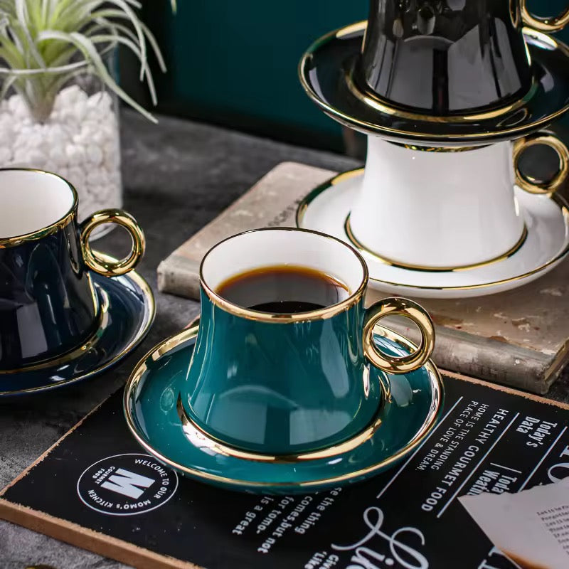 European Style Luxury Gold Painted Mug set