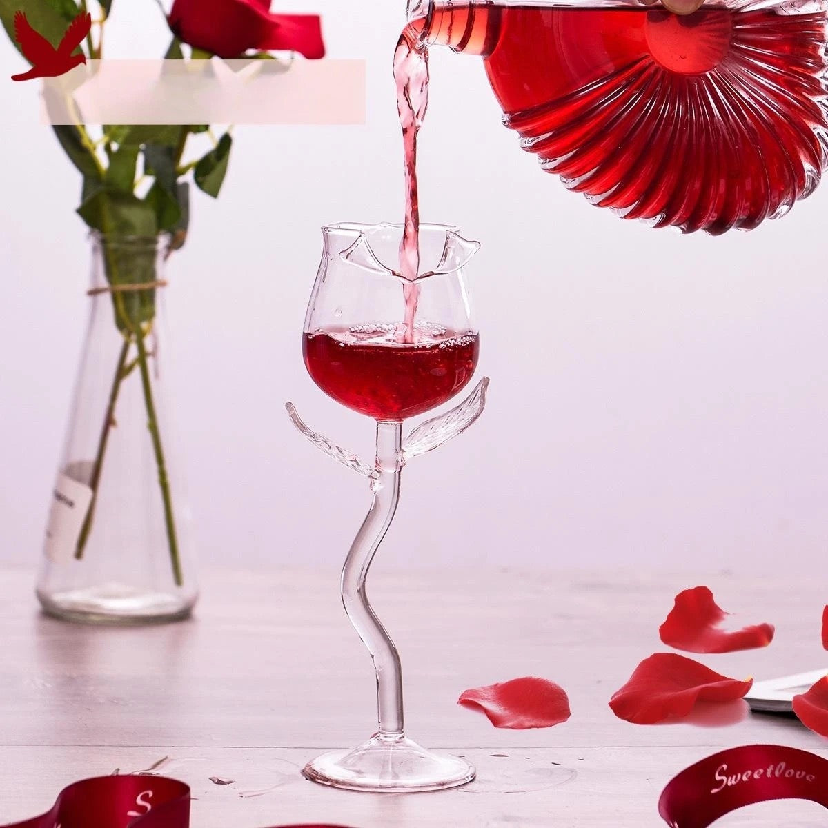 Rose Wine Glass