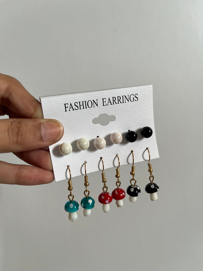Mushroom Earrings Combo