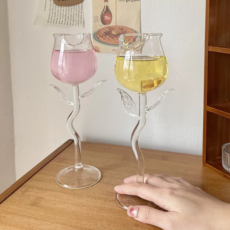 Rose Wine Glass