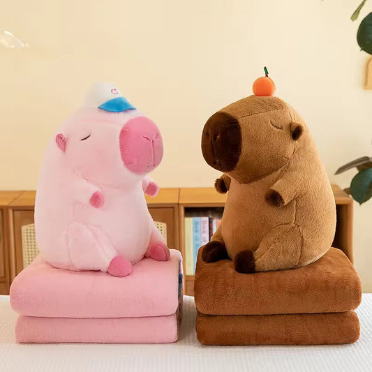 Capybara Blanket With Toy