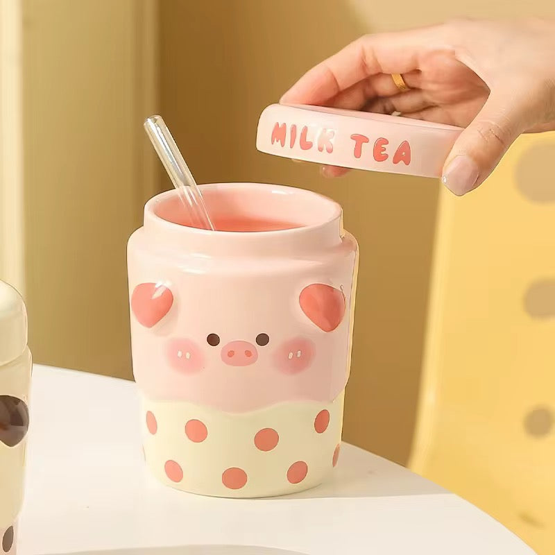 Boba Milk Tea Ceramic Mug