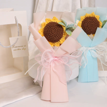Sunflower Crochet Bouquet With Bag