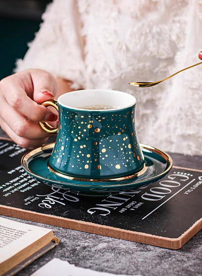 Golden Polka Dot Mug Set