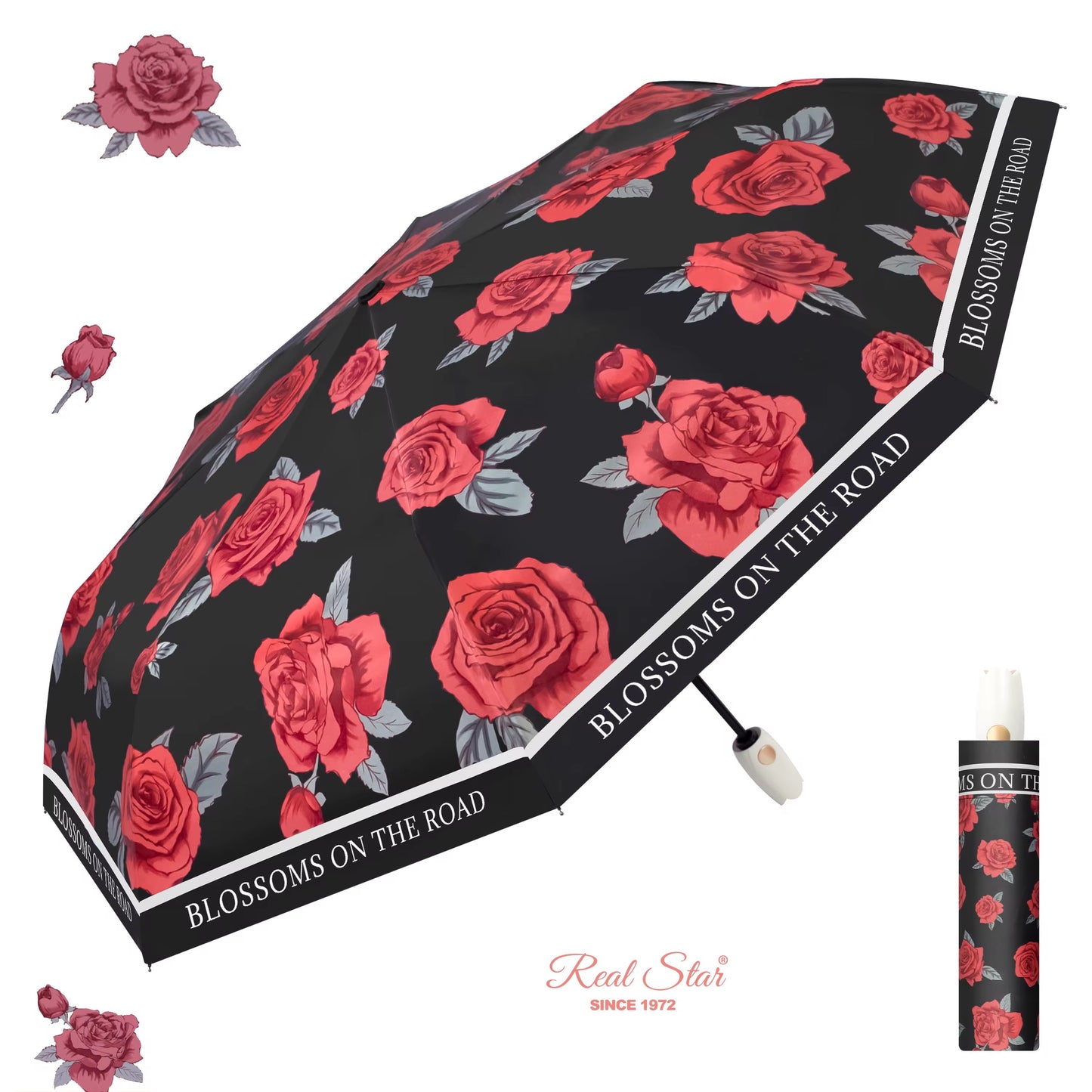 Blossoms on the road umbrella