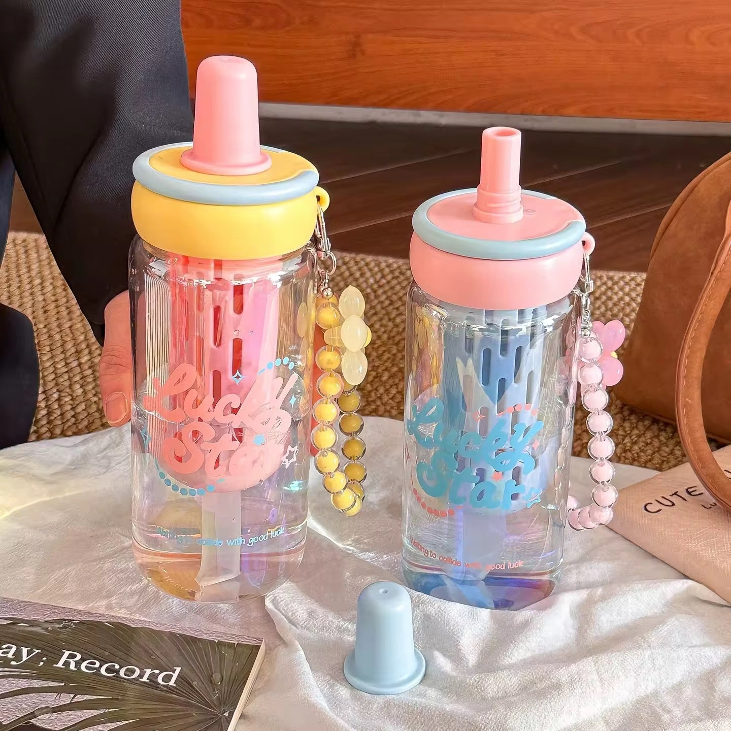 Pastel infuser glass cups