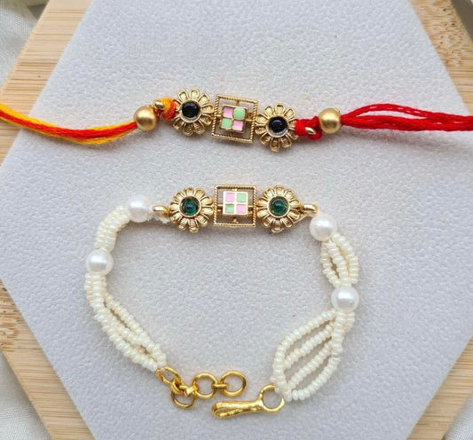 Brass Couple Rakhi