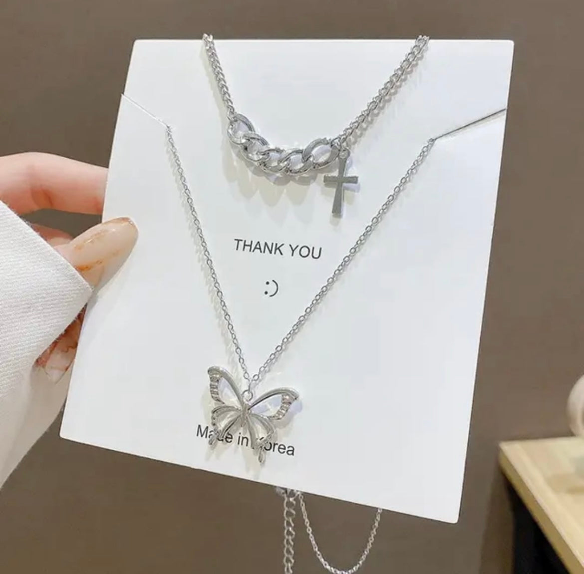 Dual Layered Butterfly Necklace
