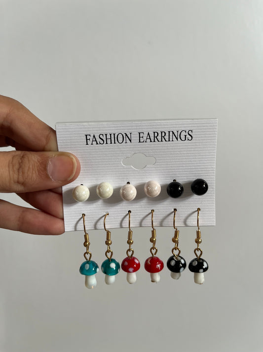 Mushroom Earrings Combo