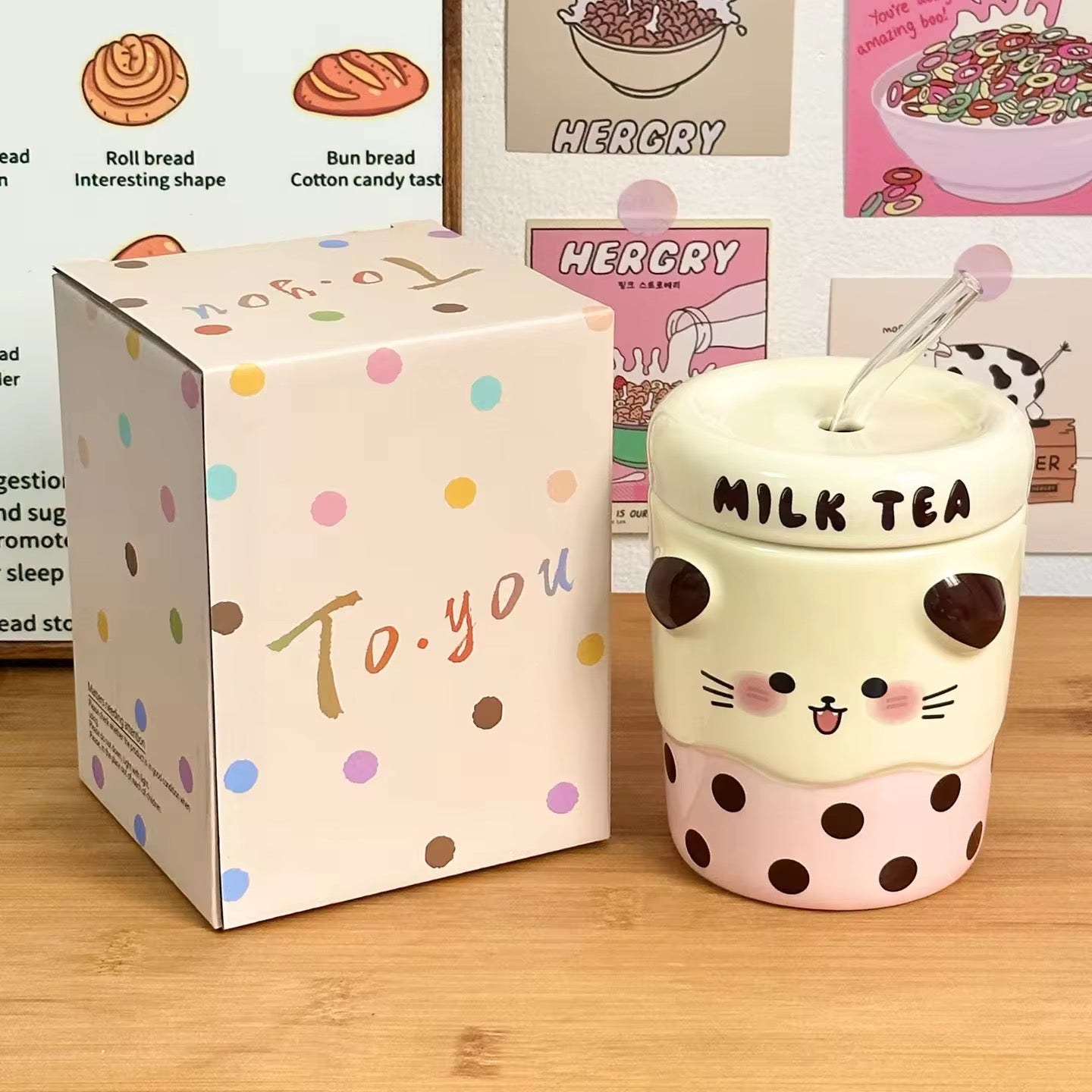 Boba Milk Tea Ceramic Mug