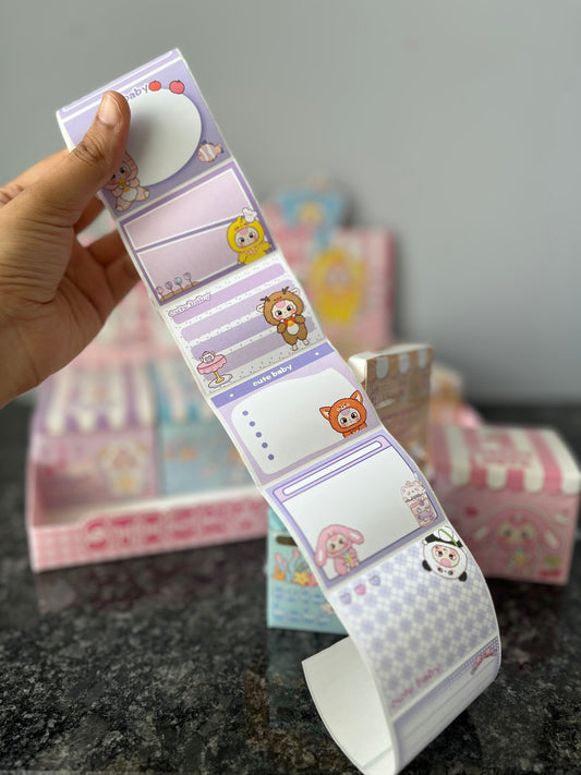 Kawaii Roll On Peel Off Sticky Notes