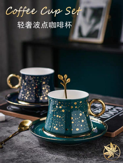 Golden Polka Dot Mug Set