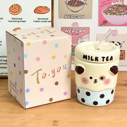 Boba Milk Tea Ceramic Mug