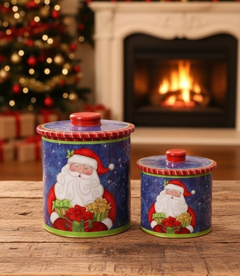 Christmas Cookie Tin Box (Set of 2)