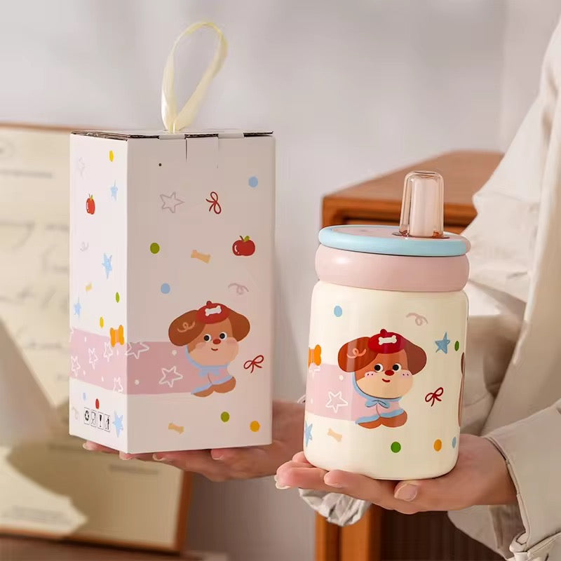 Kawaii Puppy & Bear Ceramic Cup