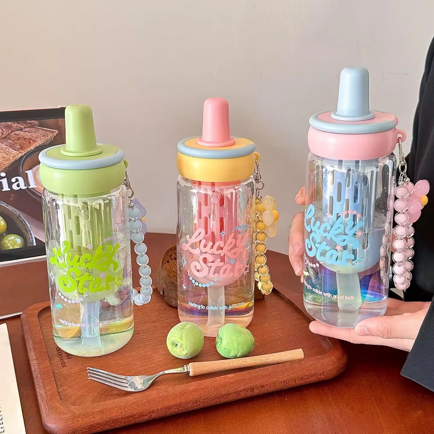 Pastel infuser glass cups