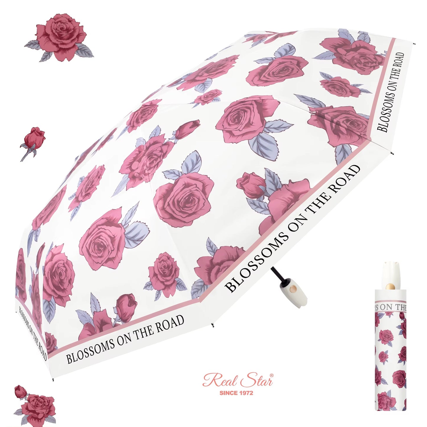 Blossoms on the road umbrella