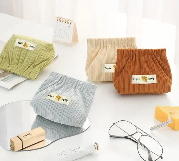 Corduroy Makeup Pouches