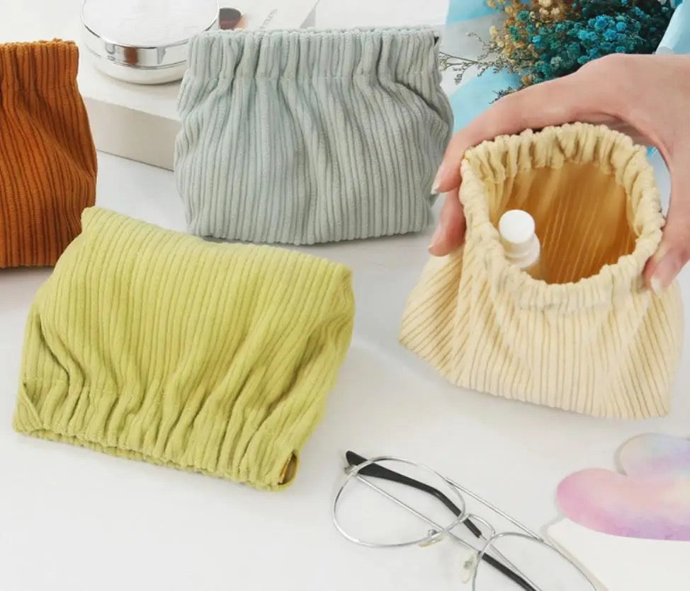 Corduroy Makeup Pouches