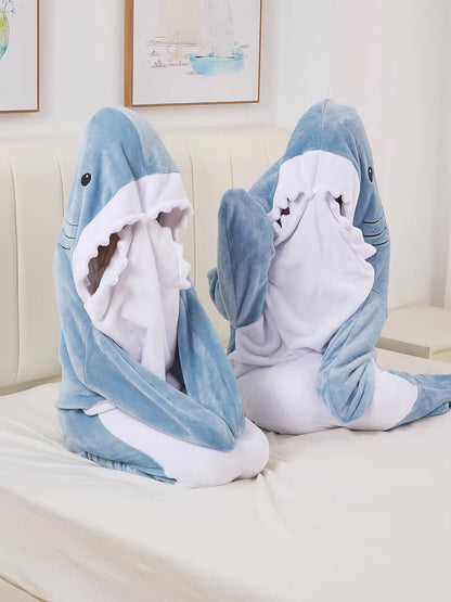 Shark Flannel Hoodie Blanket