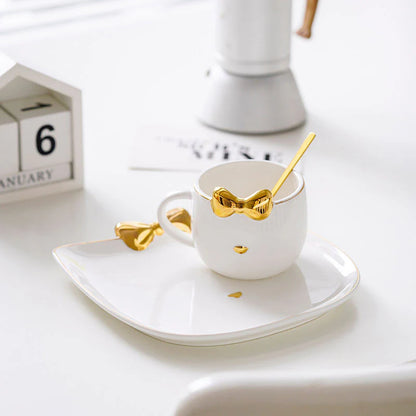 Kitty Bow Mug & Plate Set