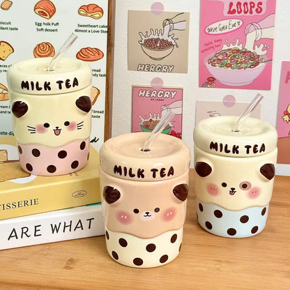 Boba Milk Tea Ceramic Mug
