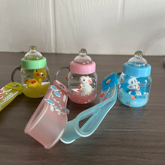 Milk Bottle Water Keychain - 
