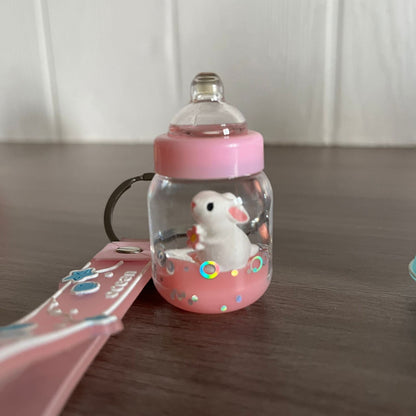 Milk Bottle Water Keychain - 