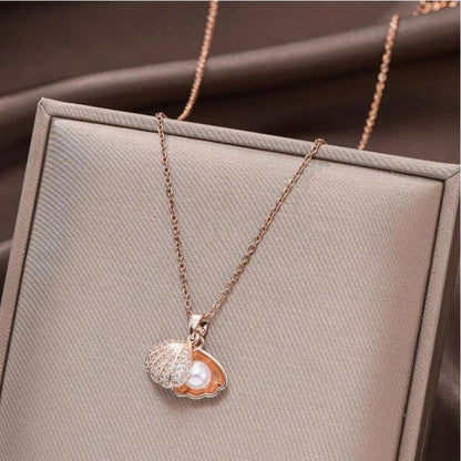 Seashell Necklace Rose Gold Anti Tarnish - 