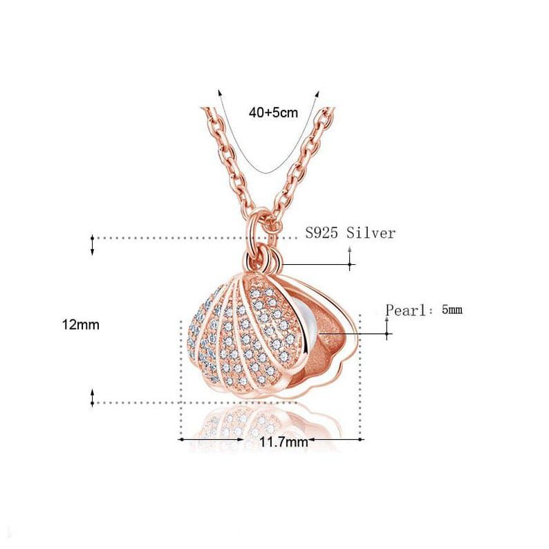 Seashell Necklace Rose Gold Anti Tarnish - 