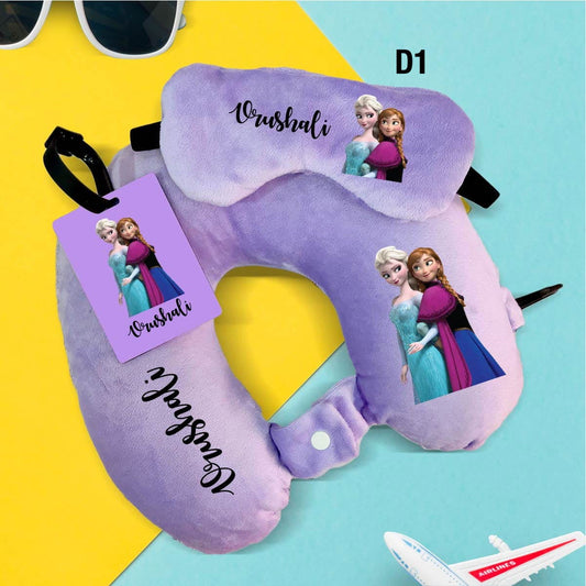 Travel Neck Pillow, Eye Mask & Luggage Tag Combo - 