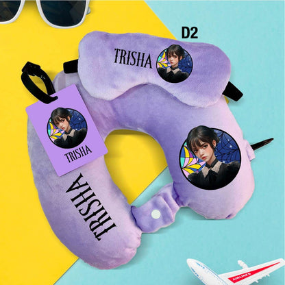 Travel Neck Pillow, Eye Mask & Luggage Tag Combo - 